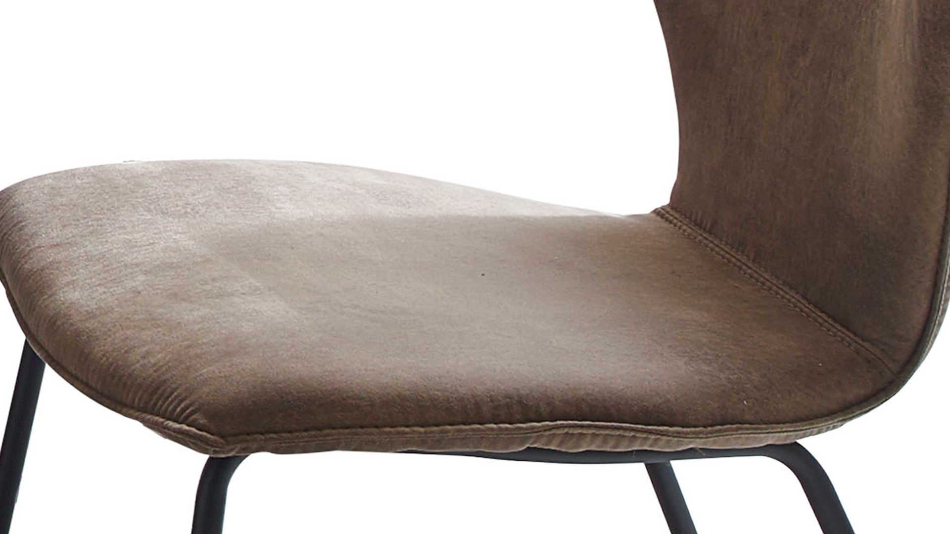 Polsterstuhl Niehoff sitzmoebel aus Stoff in Braun NIEHOFF SITZMÖBEL Polsterstuhl Milton moccafarbene Mikrofaser Aberdeen & schwarzes Eisengestell