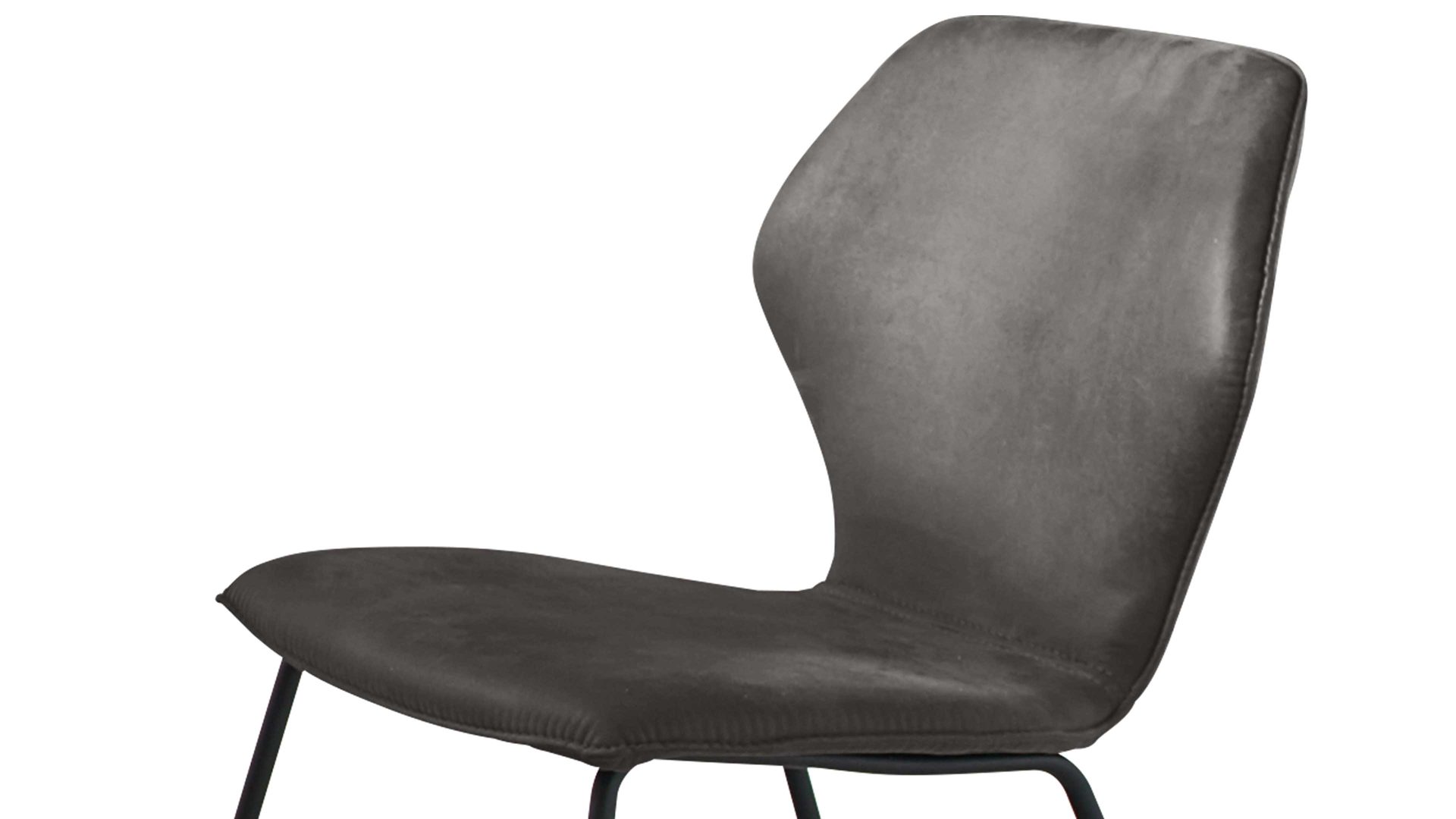 Polsterstuhl Niehoff sitzmoebel aus Stoff in Anthrazit NIEHOFF SITZMÖBEL Polsterstuhl Milton anthrazitfarbene Mikrofaser Aberdeen & schwarzes Eisengestell
