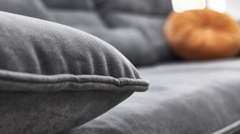 Ecksofa W.schillig i. i. aus Stoff in Dunkelgrau W.SCHILLIG Polsterserie Broadway - Ecksofa elephantgrauer Bezug V52 23 - Stellfläche ca. 291 x 164 cm