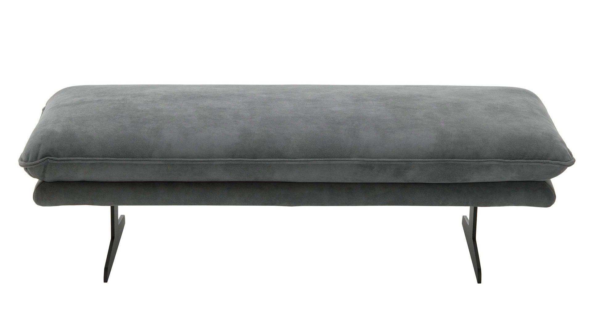 Polsterhocker W.schillig i. i. aus Stoff in Dunkelgrau W.SCHILLIG Polsterserie Broadway - XXL-Hocker elephantgrauer Bezug V52 23 - ca. 140 x 71 cm