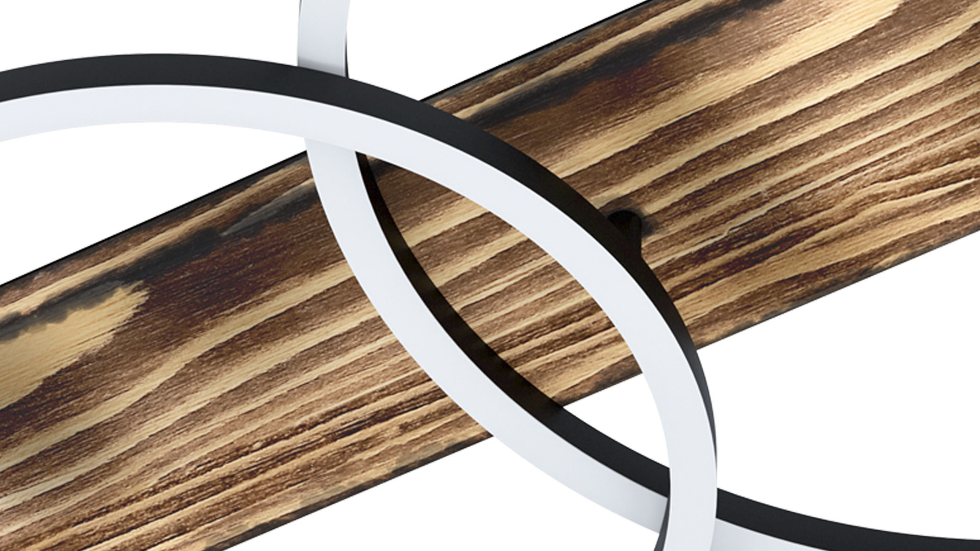 Deckenleuchte Eglo aus Holz in Holzfarben EGLO Leuchten Serie Boyal - Deckenlampe Pinienholz & schwarzer Stahl - Länge ca. 78 cm