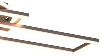 Deckenleuchte Reality leuchten aus Metall in Metallfarben RL Deckenleuchte Twister Nickel matt - Breite ca. 90 cm