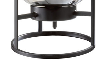 Tischleuchte Fh fischer & honsel aus Glas in Dunkelgrau FH Tischleuchte Regi Rauchglas & schwarzes Metall - Höhe ca. 34 cm