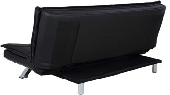 Schlafsofa Actona group aus Stoff in Schwarz Schlafsofa Faith - Schlafcouch als vielseitiges Polstermöbel schwarzes Kunstleder & Chromfüße