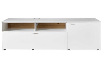 Wohnwand Venjakob aus Kunststoff in Weiß VENJAKOB Wohnprogramm Sentino 3000 - Wohnkombination kristallweiße matte Lackoberflächen – dreiteilig, Breite ca. 303 cm