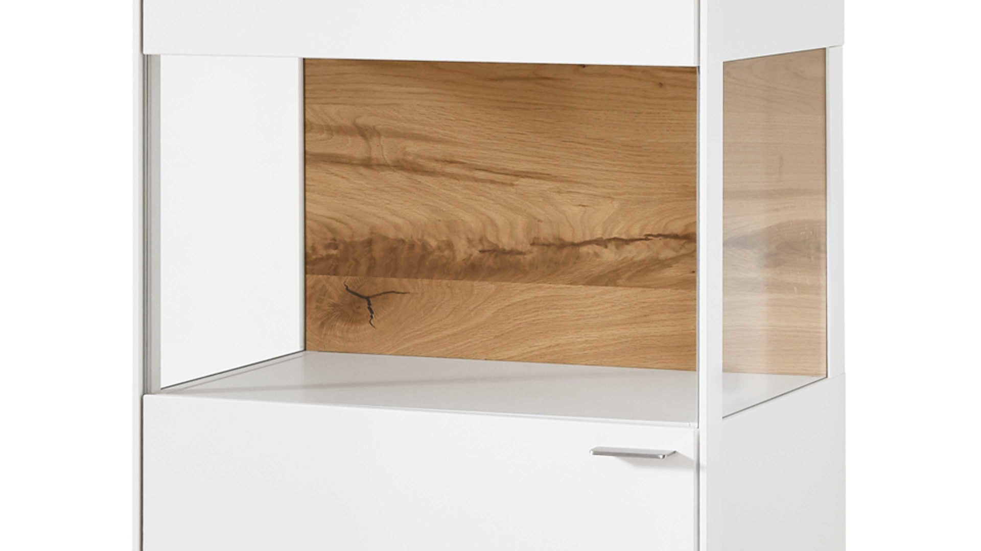 Vitrine Venjakob aus Kunststoff in Weiß VENJAKOB Wohnprogramm Sentino 3000 - Vitrine kristallweiße matte Lackoberflächen – ca. 62 x 207 x 43 cm