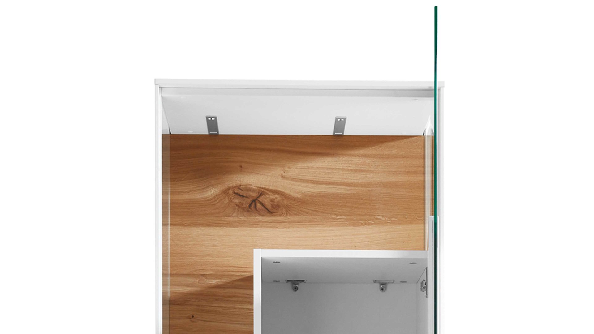 Vitrine Venjakob aus Kunststoff in Weiß VENJAKOB Wohnprogramm Sentino 3000 - Vitrine kristallweiße matte Lackoberflächen – ca. 62 x 207 x 43 cm