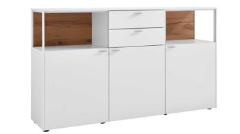 Sideboard Venjakob aus Kunststoff in Weiß VENJAKOB Wohnprogramm Sentino 3000 - Sideboard kristallweiße matte Lackoberflächen – ca. 182 x 105 x 43 cm