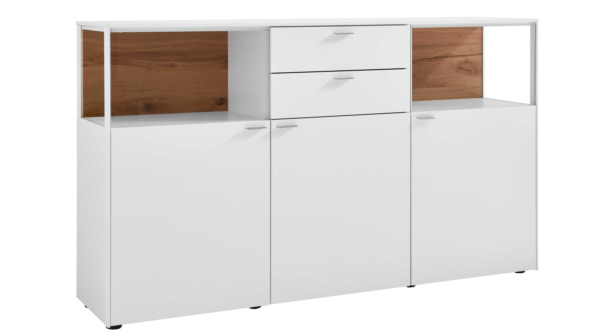 Sideboard Venjakob aus Kunststoff in Weiß VENJAKOB Wohnprogramm Sentino 3000 - Sideboard kristallweiße matte Lackoberflächen – ca. 182 x 105 x 43 cm