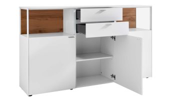 Sideboard Venjakob aus Kunststoff in Weiß VENJAKOB Wohnprogramm Sentino 3000 - Sideboard kristallweiße matte Lackoberflächen – ca. 182 x 105 x 43 cm