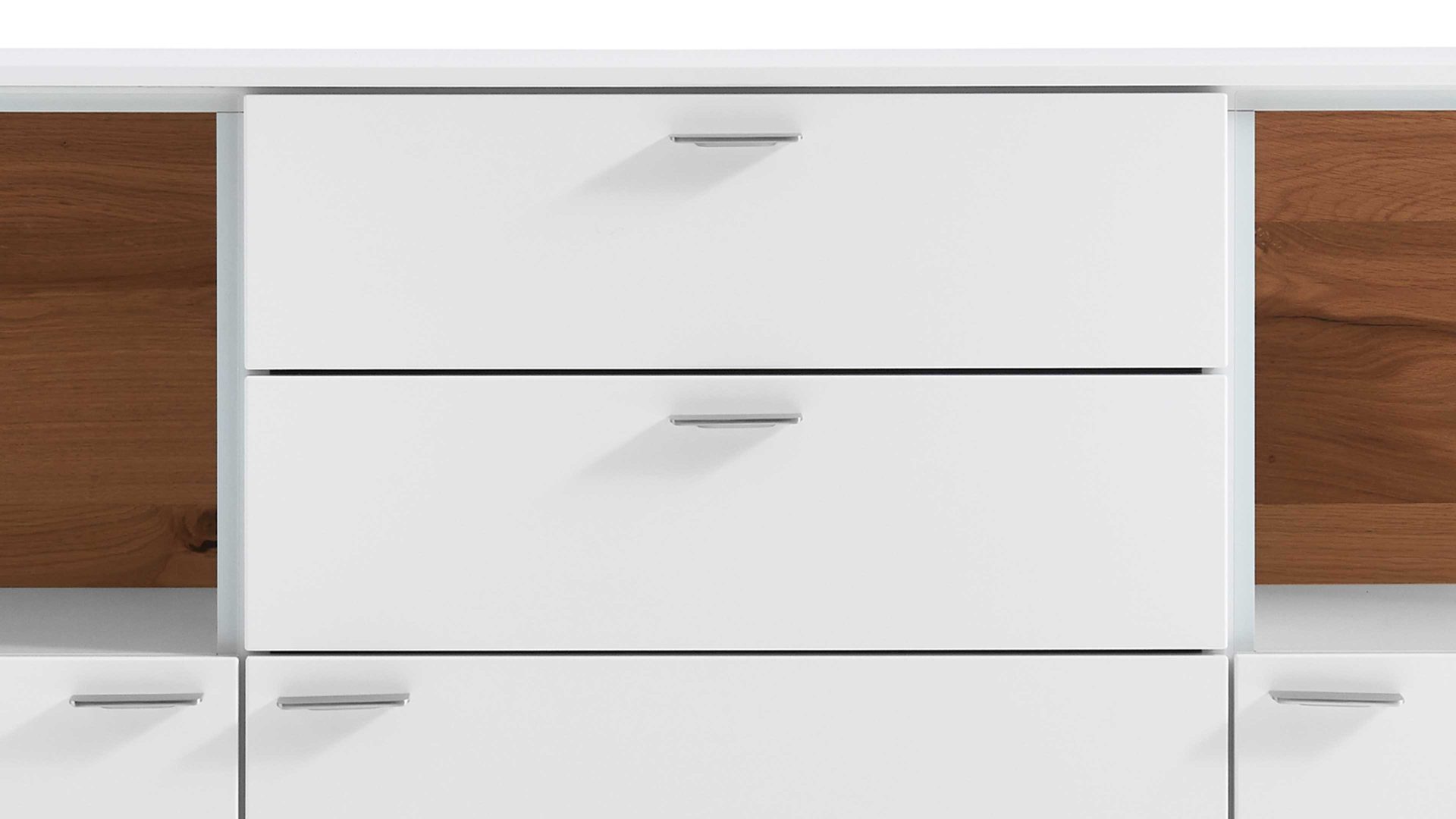 Sideboard Venjakob aus Kunststoff in Weiß VENJAKOB Wohnprogramm Sentino 3000 - Sideboard kristallweiße matte Lackoberflächen – ca. 182 x 105 x 43 cm