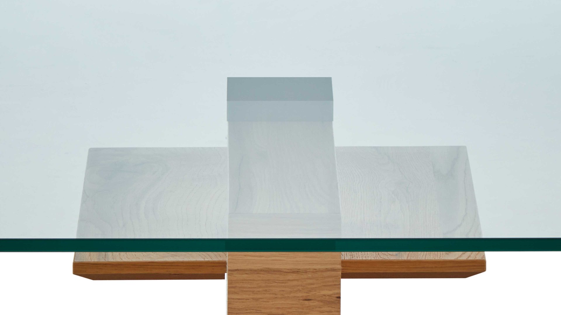 Couchtisch Venjakob aus Glas in Transparent VENJAKOB Couchtisch 4420 Klarglas & rustico hell geölte Eiche - ca. 115 x 70 cm