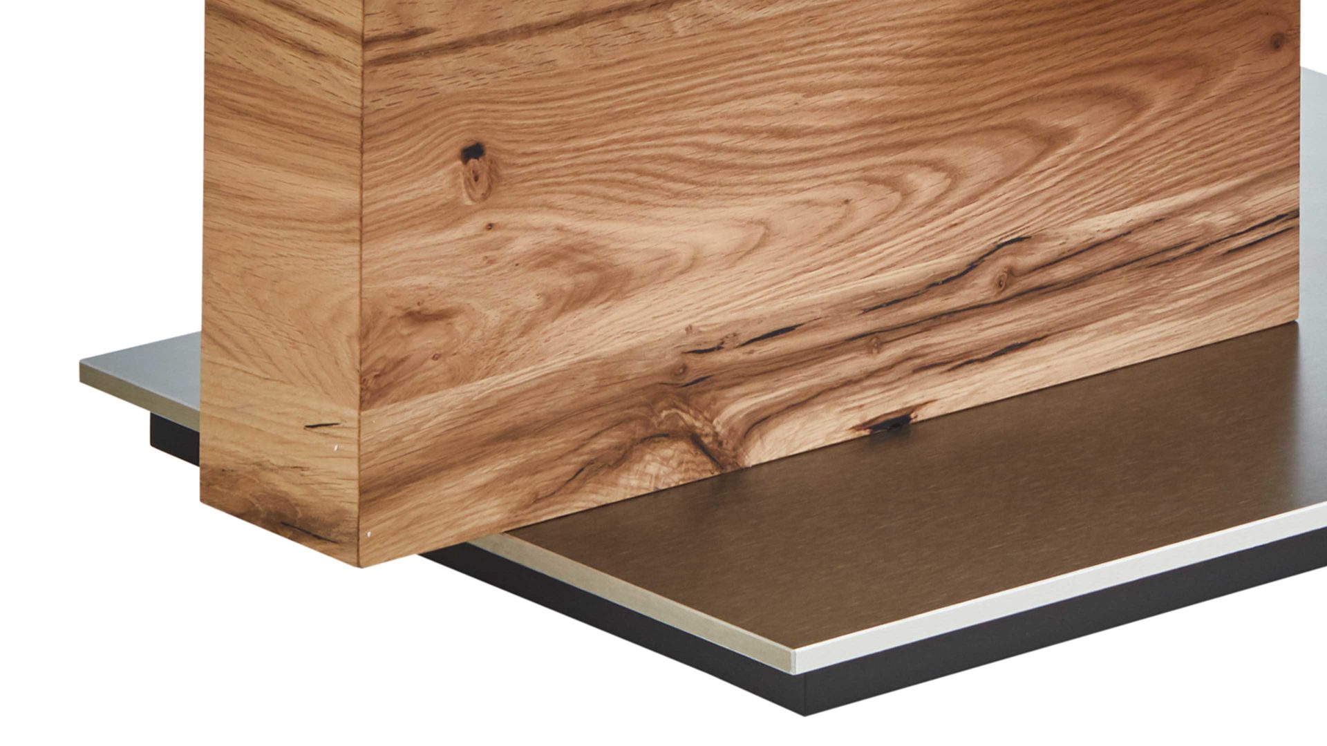 Couchtisch Venjakob aus Glas in Transparent VENJAKOB Couchtisch 4420 Klarglas & rustico hell geölte Eiche - ca. 115 x 70 cm