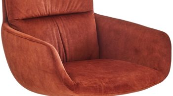 Vierfußstuhl Venjakob aus Stoff in Kupfer VENJAKOB Armlehnenstuhl Anna kupferfarbener Bezug & matt anthrazitfarbenes Metall