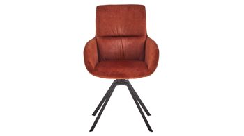 Vierfußstuhl Venjakob aus Stoff in Kupfer VENJAKOB Armlehnenstuhl Anna kupferfarbener Bezug & matt anthrazitfarbenes Metall