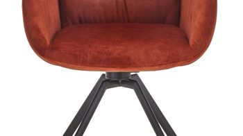 Vierfußstuhl Venjakob aus Stoff in Kupfer VENJAKOB Armlehnenstuhl Anna mit Drehfunktion kupferfarbener Bezug & matt anthrazitfarbenes Metall