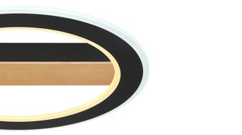 Deckenleuchte Globo lighting aus Metall in Schwarz GLOBO LED-Deckenleuchte Mattia Schwarz & Holz – Durchmesser ca. 45 cm