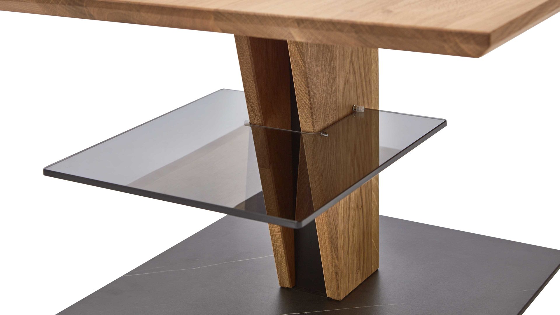 Couchtisch Vierhaus aus Holz in Holzfarben vierhaus Lift-Couchtisch Wildeiche & Marmara Nero - ca. 70 x 70 cm