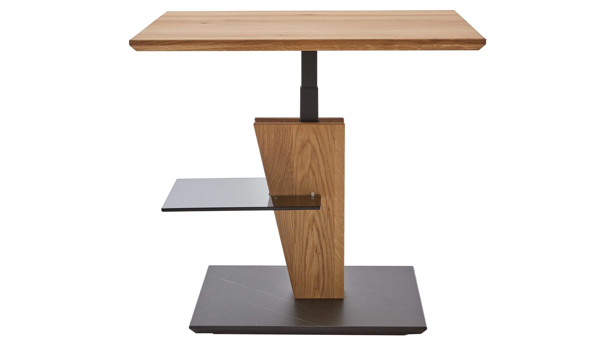 Couchtisch Vierhaus aus Holz in Holzfarben vierhaus Lift-Couchtisch Wildeiche & Marmara Nero - ca. 70 x 70 cm