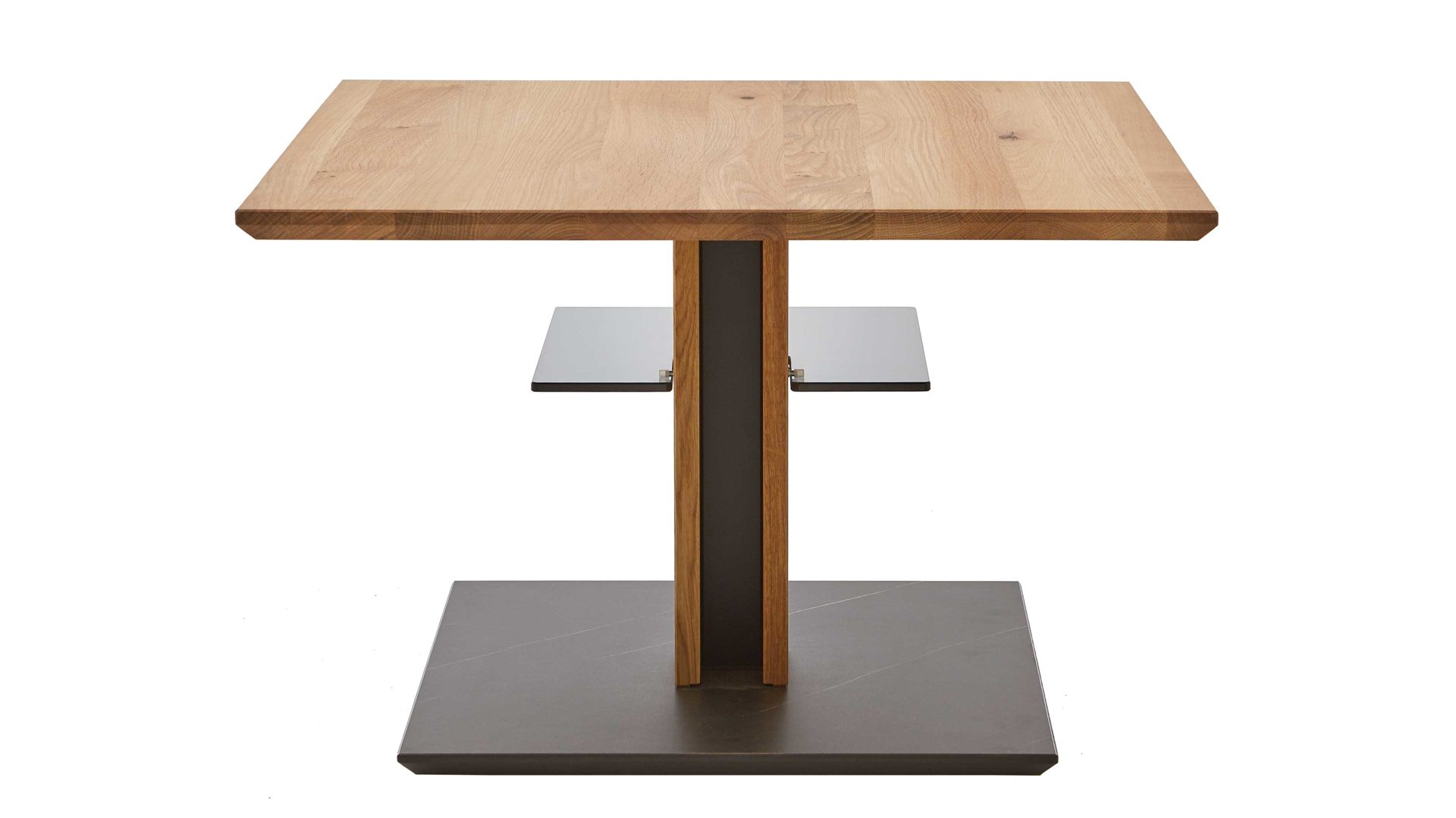 Couchtisch Vierhaus aus Holz in Holzfarben vierhaus Lift-Couchtisch Wildeiche & Marmara Nero - ca. 70 x 70 cm