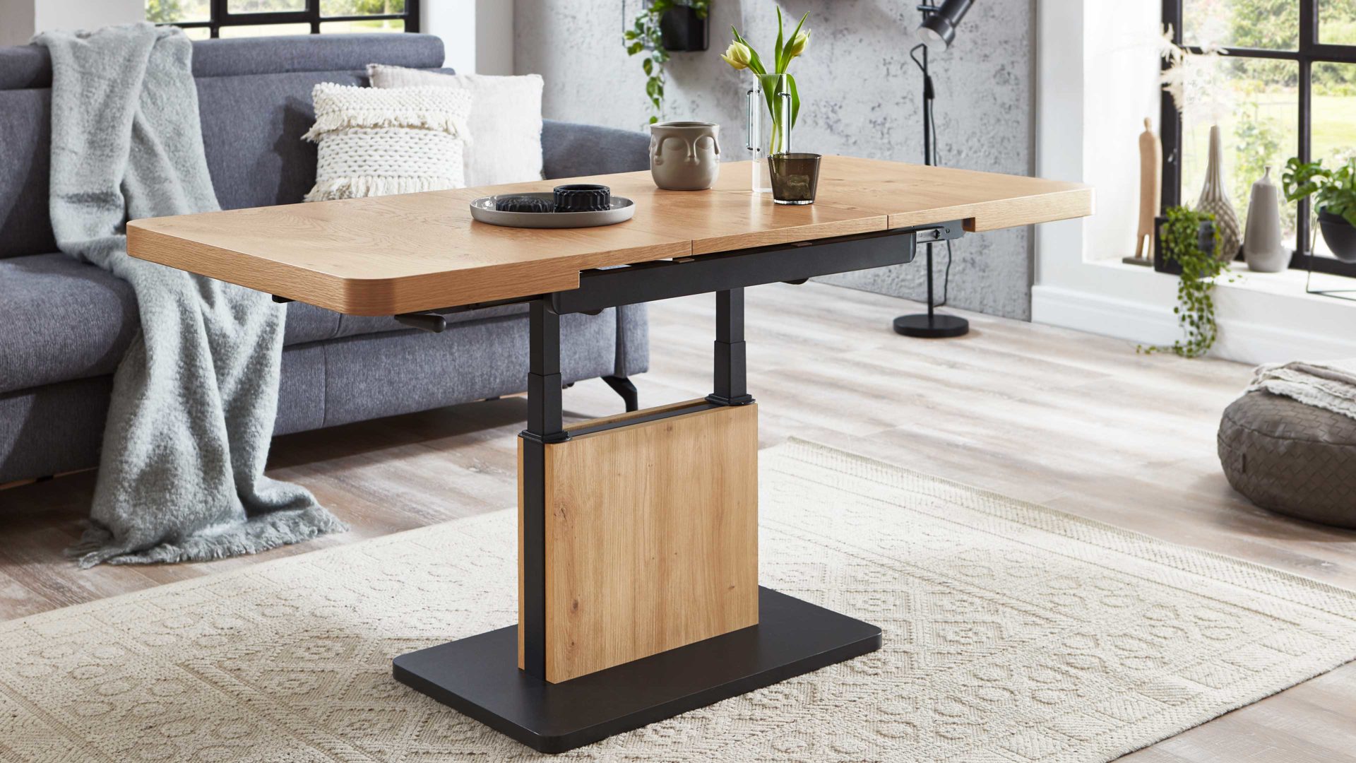 Couchtisch Vierhaus aus Holz in Holzfarben vierhaus Lift & Auszug-Couchtisch Wildeiche - ca. 110 x 55 cm