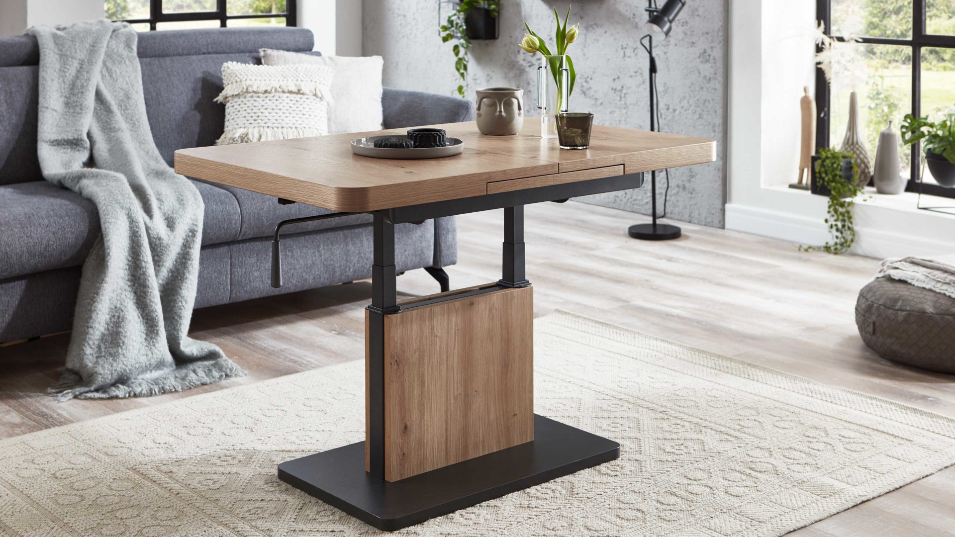 Couchtisch Vierhaus aus Holz in Holzfarben vierhaus Lift & Auszug-Couchtisch Wildeiche - ca. 110 x 55 cm