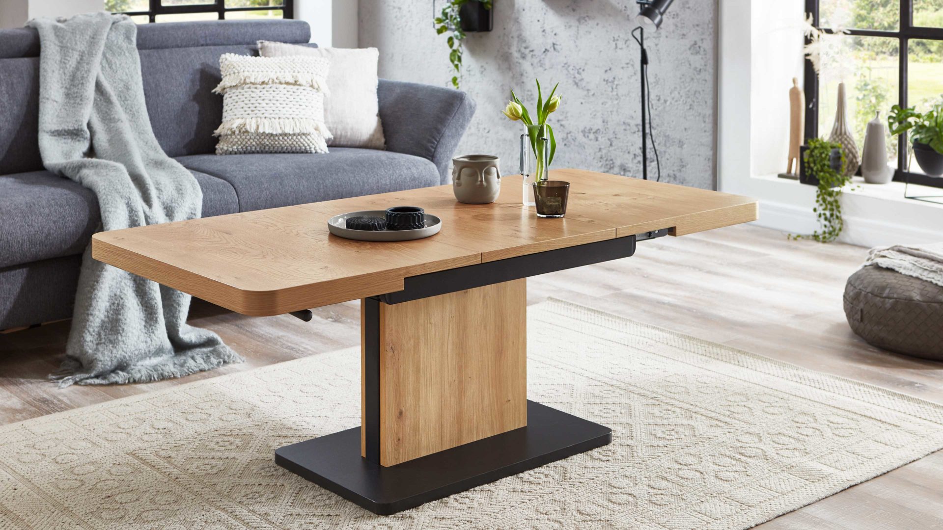 Couchtisch Vierhaus aus Holz in Holzfarben vierhaus Lift & Auszug-Couchtisch Wildeiche - ca. 110 x 55 cm