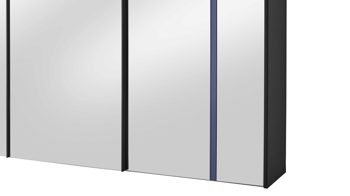 Kleiderschrank Staud aus Holz in Grau STAUD Schwebetürenschrank Sinfonie Plus Vulkan & Grauspiegel – drei Türen, Breite ca. 298 cm