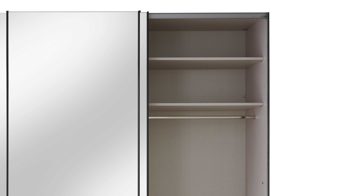 Kleiderschrank Staud aus Holz in Grau STAUD Schwebetürenschrank Sinfonie Plus Vulkan & Grauspiegel – drei Türen, Breite ca. 298 cm