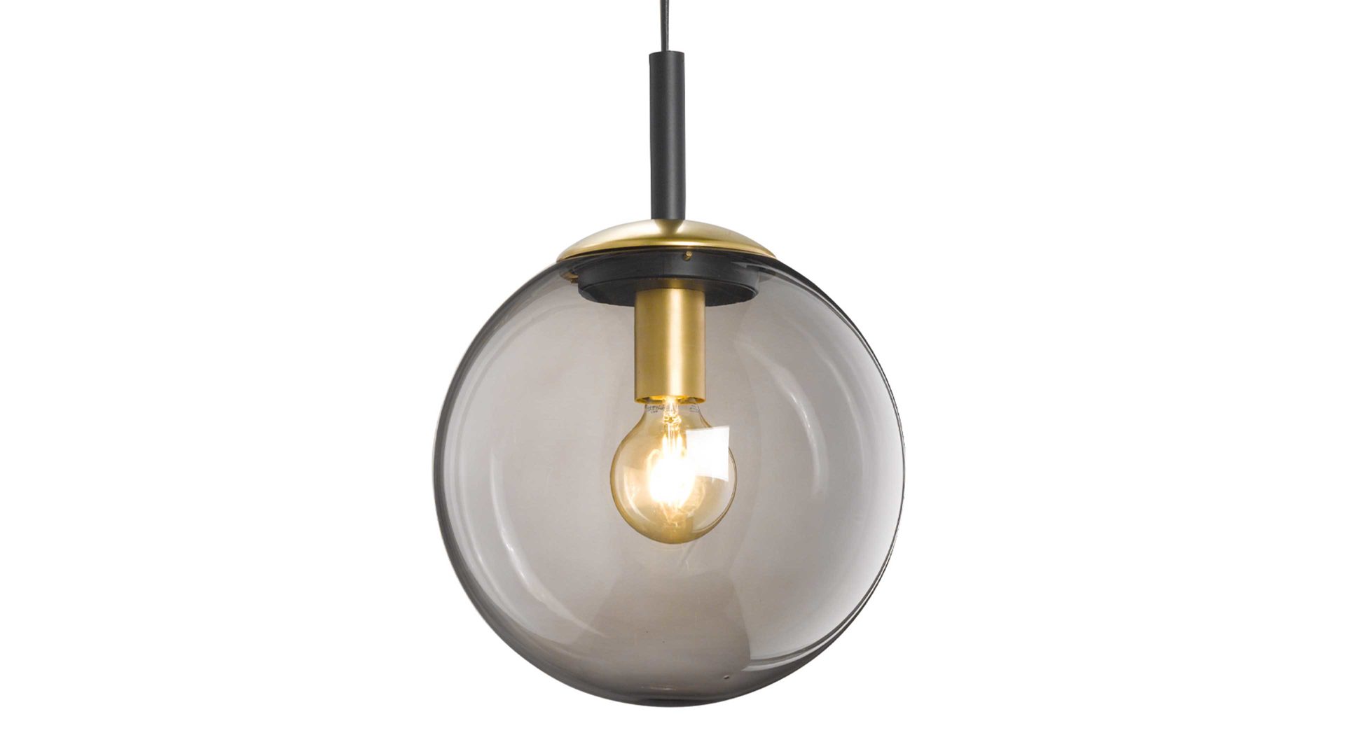 Pendelleuchte Fh fischer & honsel aus Glas in Dunkelgrau FH Hängelampe Dini Rauchglas – Durchmesser ca. 25 cm