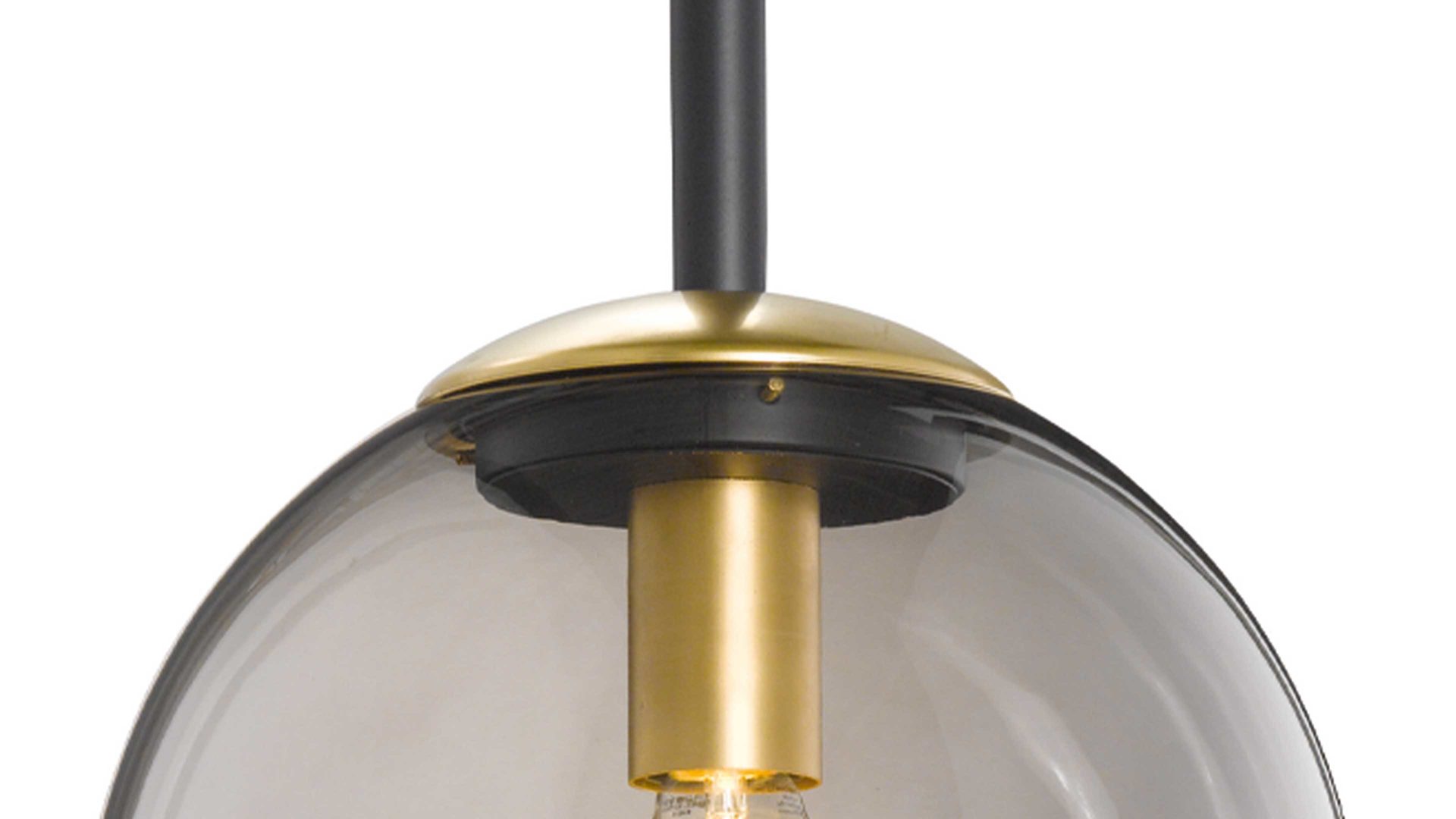 Pendelleuchte Fh fischer & honsel aus Glas in Dunkelgrau FH Hängelampe Dini Rauchglas – Durchmesser ca. 25 cm