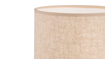 Tischleuchte Fh fischer & honsel aus Textil in Beige FH Tischleuchte Malik holzfarbener Beton & Leinen - Höhe ca. 35 cm