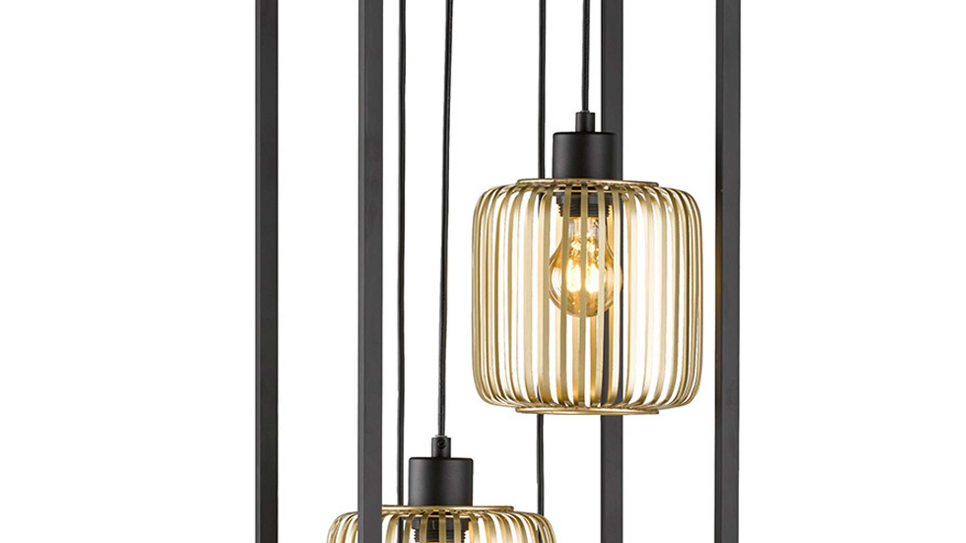 Stehleuchte Fh fischer & honsel aus Metall in Schwarz FH Stehleuchte Caydo Sandschwarz & Gold - Höhe ca. 150 cm