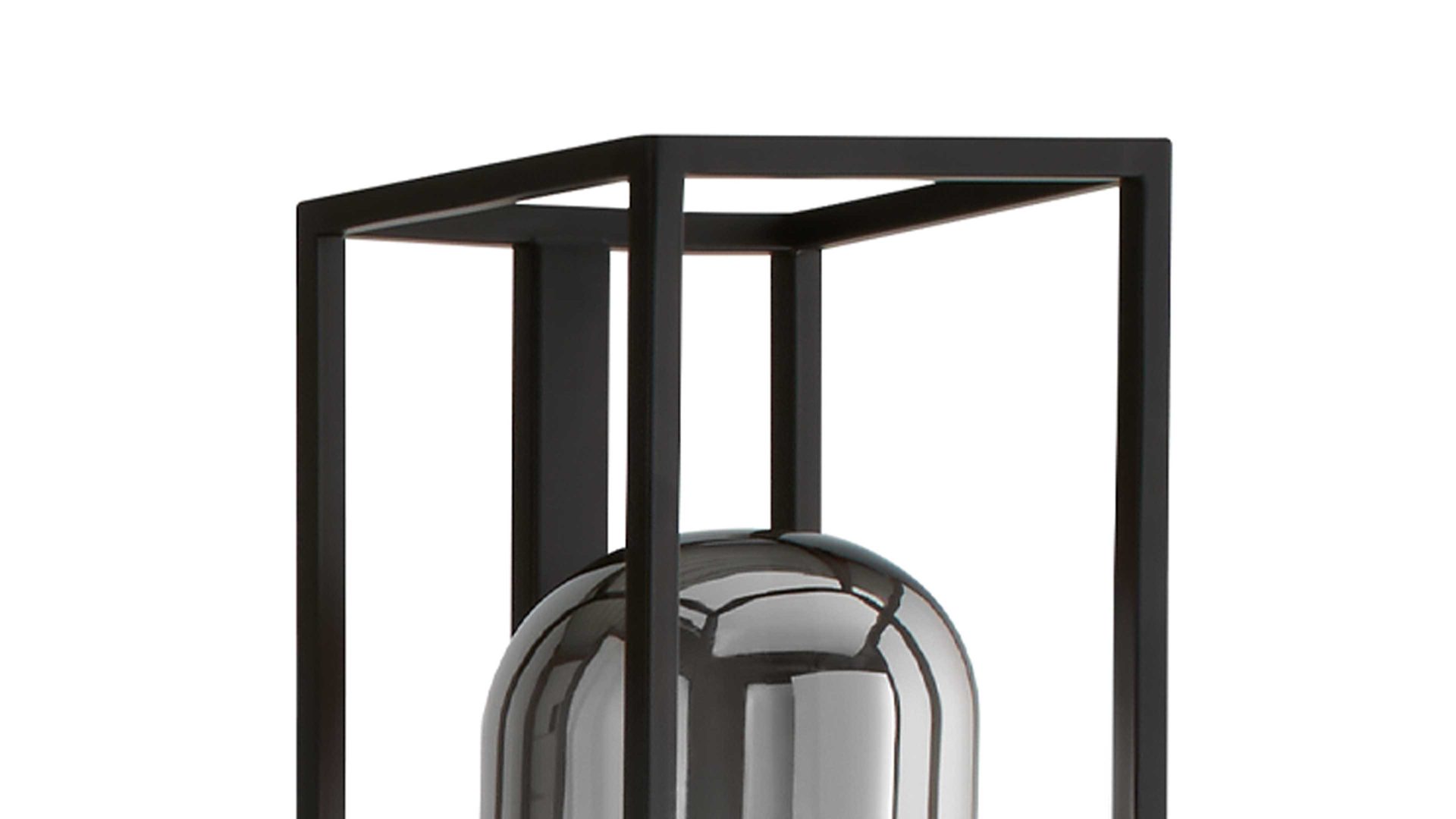 Stehleuchte Fh fischer & honsel aus Glas in Dunkelgrau FH Stehleuchte Regi Rauchglas & schwarzes Metall - Höhe ca. 130 cm