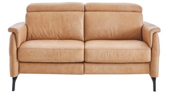 Zweisitzer OrthoSedis aus Leder in Hellbraun Polsterprogramm OrthoSedis 6.0 - Zweisitzer honigfarbenes Leder Punch - Länge ca. 169 cm