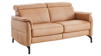 Zweisitzer OrthoSedis aus Leder in Hellbraun Polsterprogramm OrthoSedis 6.0 - Zweisitzer honigfarbenes Leder Punch - Länge ca. 169 cm