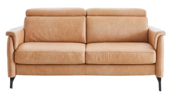 Zweisitzer OrthoSedis aus Leder in Hellbraun Polsterprogramm OrthoSedis 6.0 - Zweisitzer honigfarbenes Leder Punch - Länge ca. 186 cm