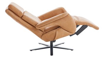 Relaxsessel OrthoSedis aus Leder in Hellbraun Polsterprogramm OrthoSedis 6.0 - Relaxsessel honigfarbenes Leder Punch & schwarzer Sternfuß - Ergonomie M2