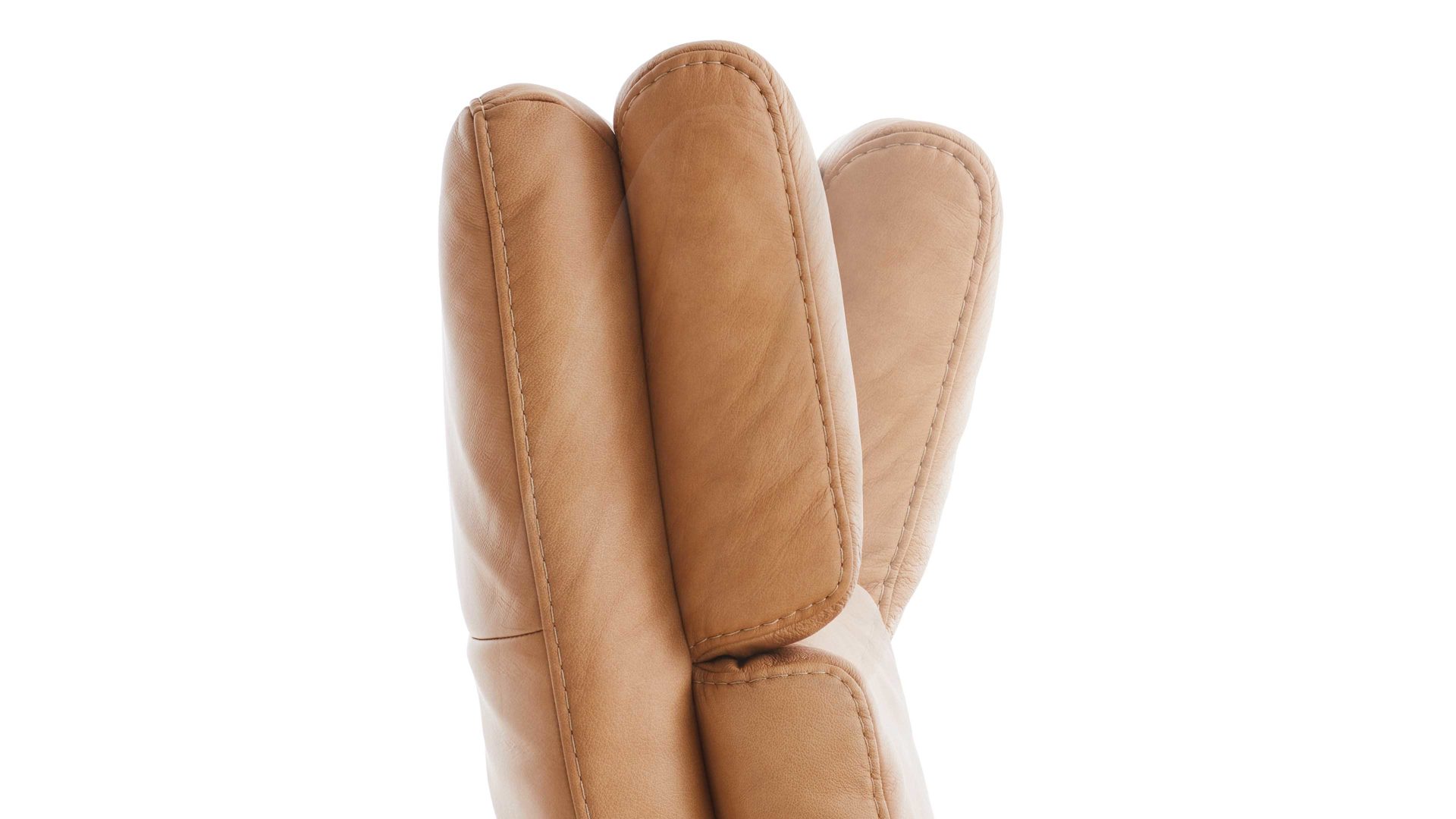 Relaxsessel OrthoSedis aus Leder in Hellbraun Polsterprogramm OrthoSedis 6.0 - Relaxsessel honigfarbenes Leder Punch & schwarzer Sternfuß - Ergonomie M2