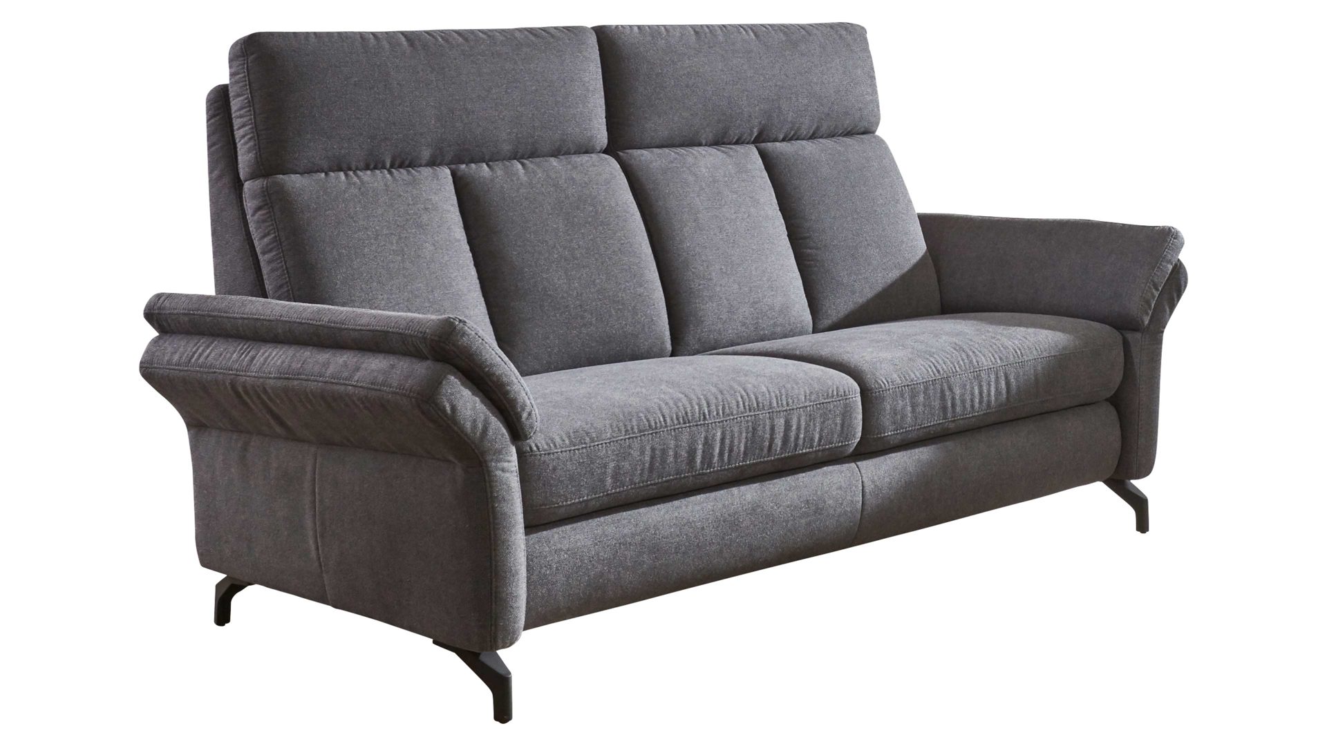 Zweisitzer OrthoSedis aus Stoff in Anthrazit Polsterprogramm OrthoSedis 4.0 - Zweisitzer anthrazitfarbener Stoffbezug Sofia clean - Länge ca. 192 cm