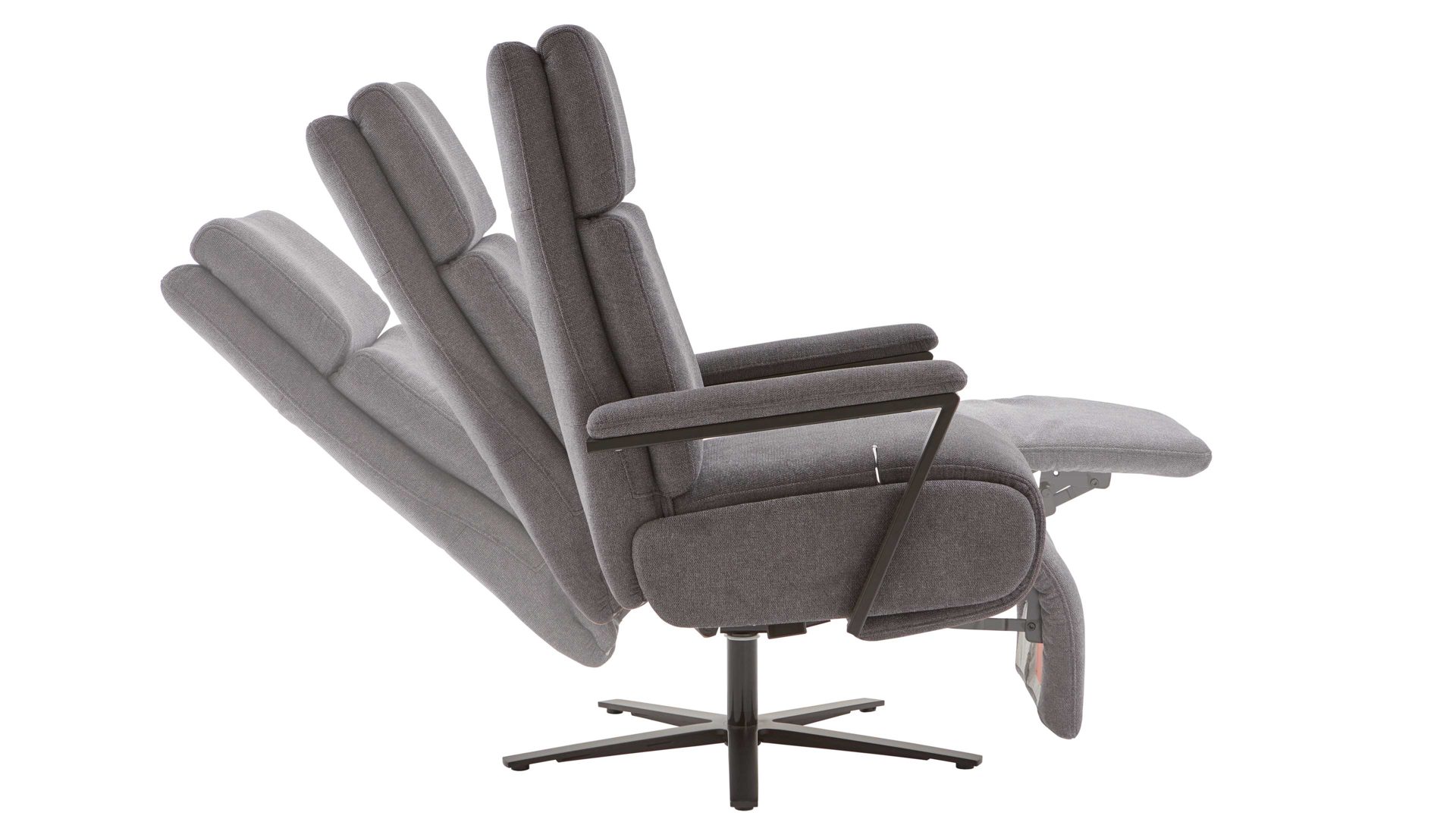 Relaxsessel OrthoSedis aus Stoff in Anthrazit Polsterprogramm OrthoSedis 4.0 - Relaxsessel L3 anthrazitfarbener Stoffbezug Sofia clean & schwarzer Sternfuß