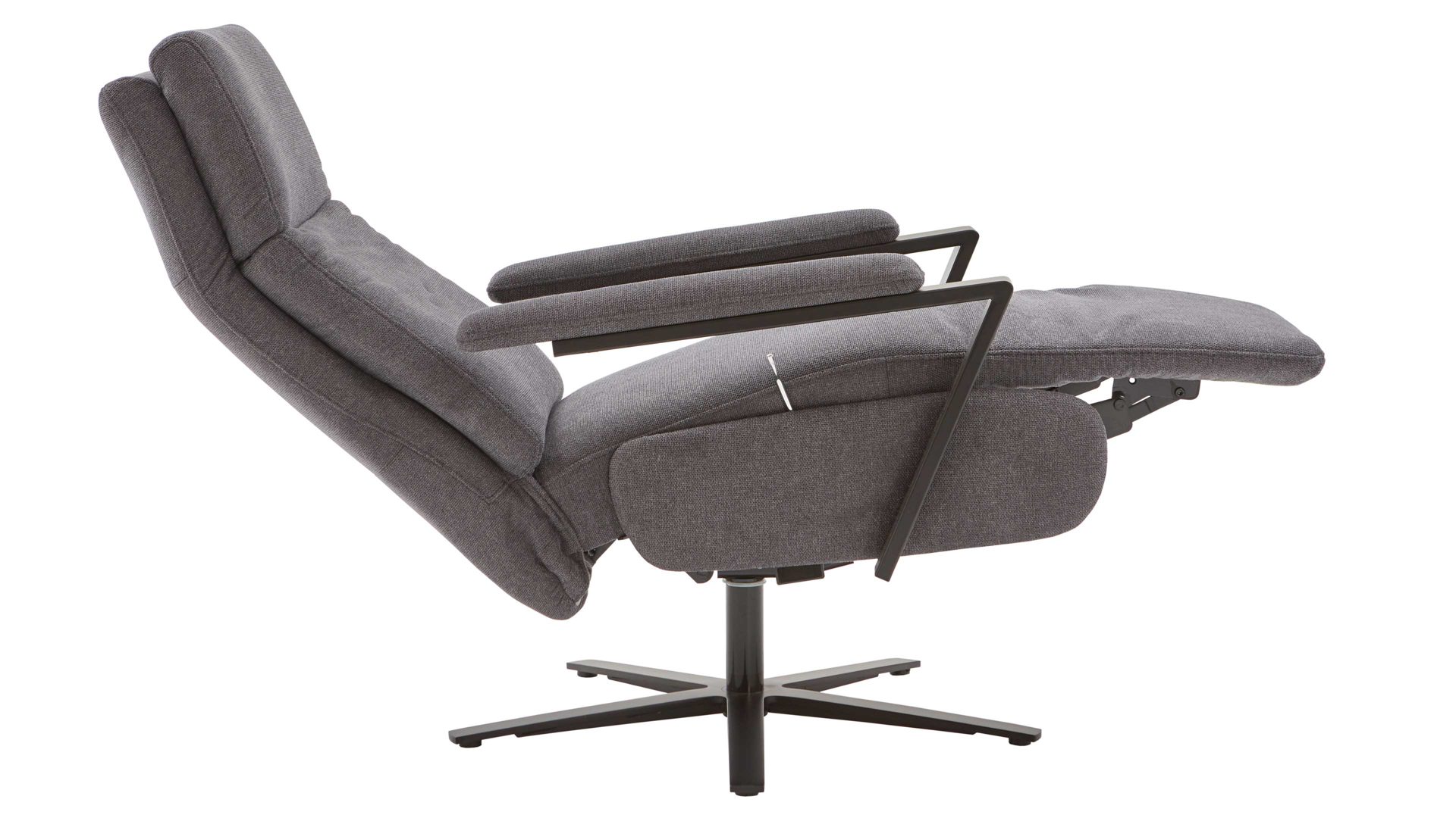 Relaxsessel OrthoSedis aus Stoff in Anthrazit Polsterprogramm OrthoSedis 4.0 - Relaxsessel L3 anthrazitfarbener Stoffbezug Sofia clean & schwarzer Sternfuß