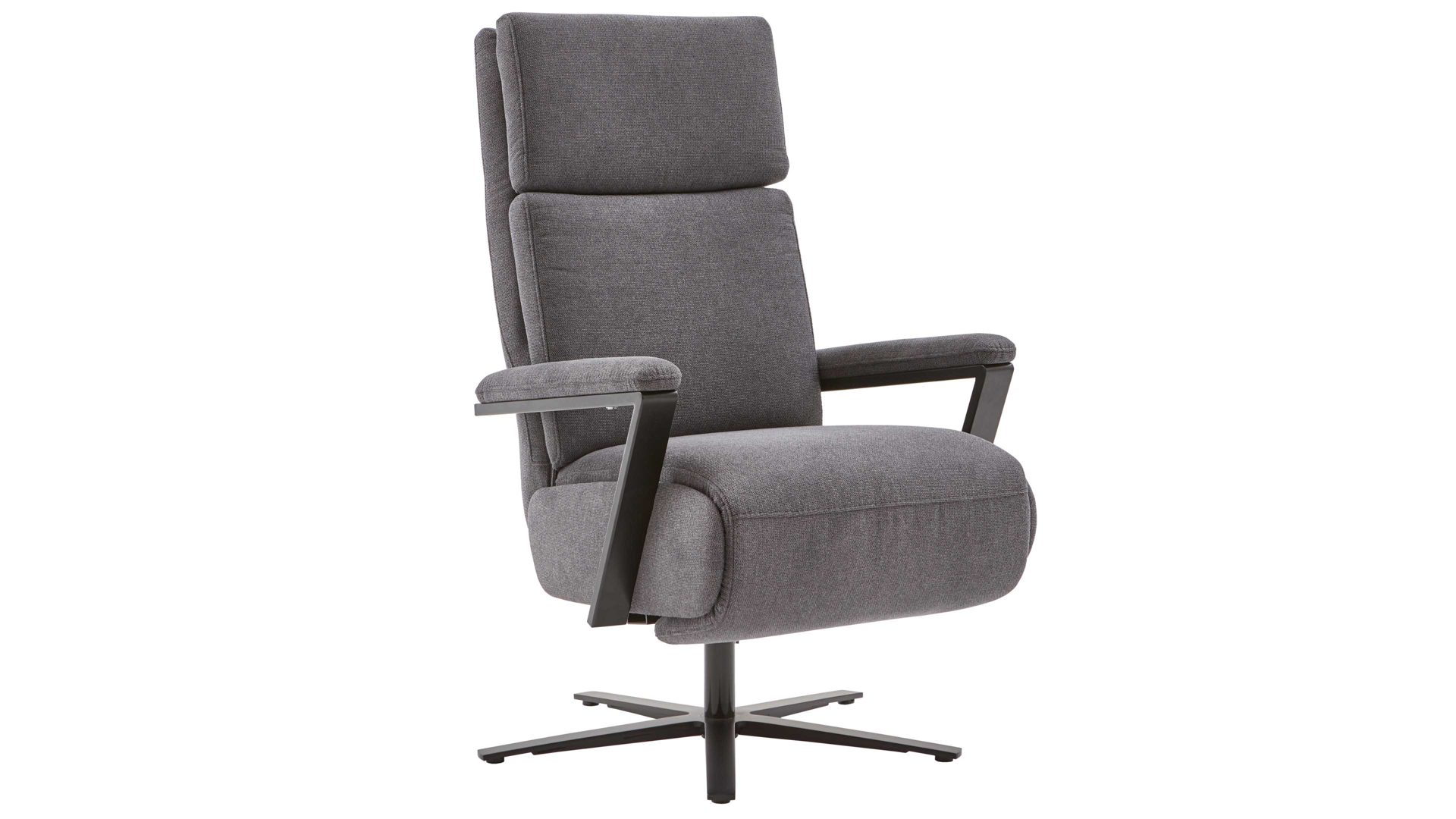Relaxsessel OrthoSedis aus Stoff in Anthrazit Polsterprogramm OrthoSedis 4.0 - Relaxsessel L3 anthrazitfarbener Stoffbezug Sofia clean & schwarzer Sternfuß