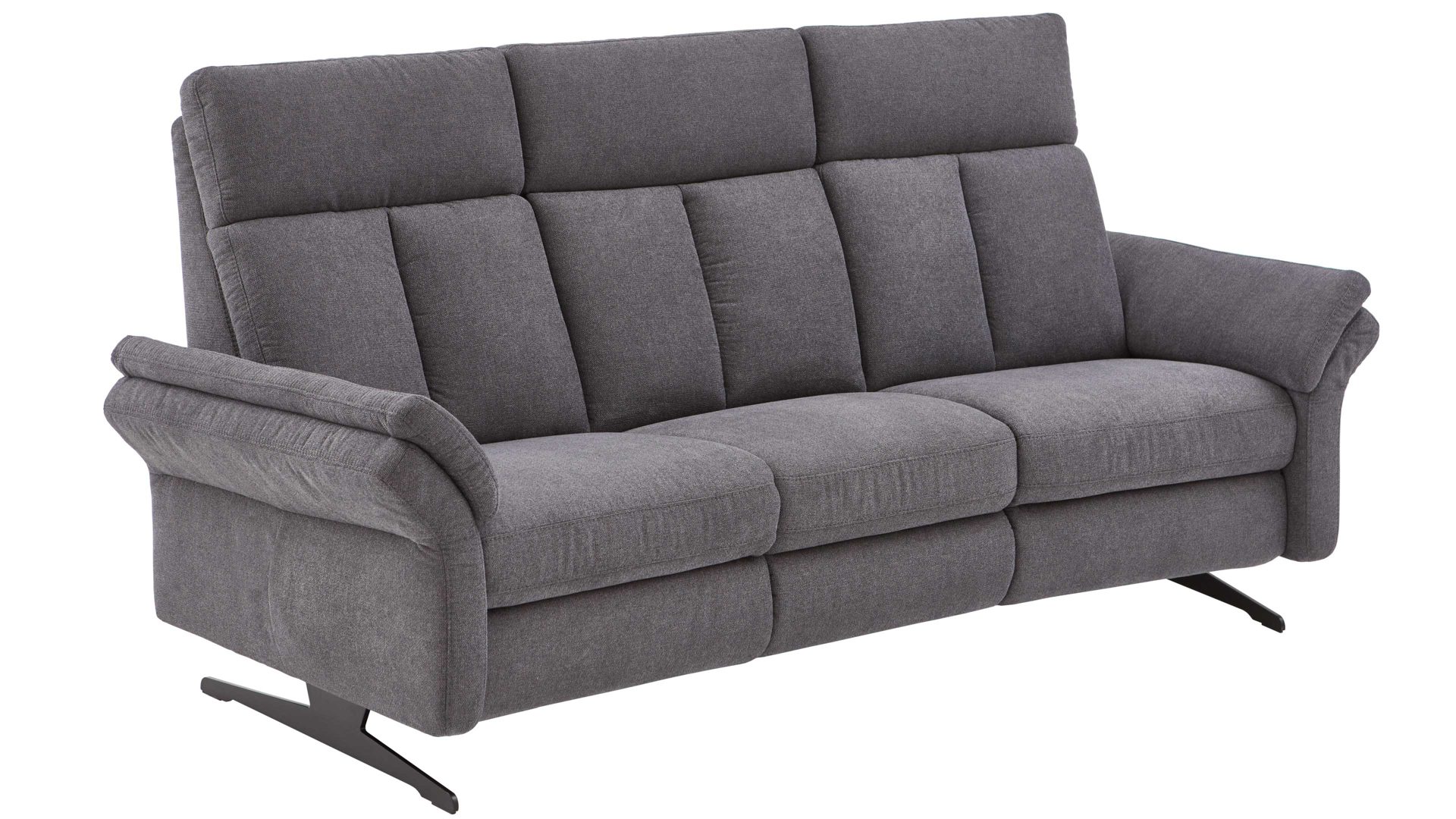 Dreisitzer OrthoSedis aus Stoff in Anthrazit Polsterprogramm OrthoSedis 4.0 - Rundsofa mit Funktionen anthrazitfarbener Stoffbezug Sofia clean - Länge ca. 235 cm