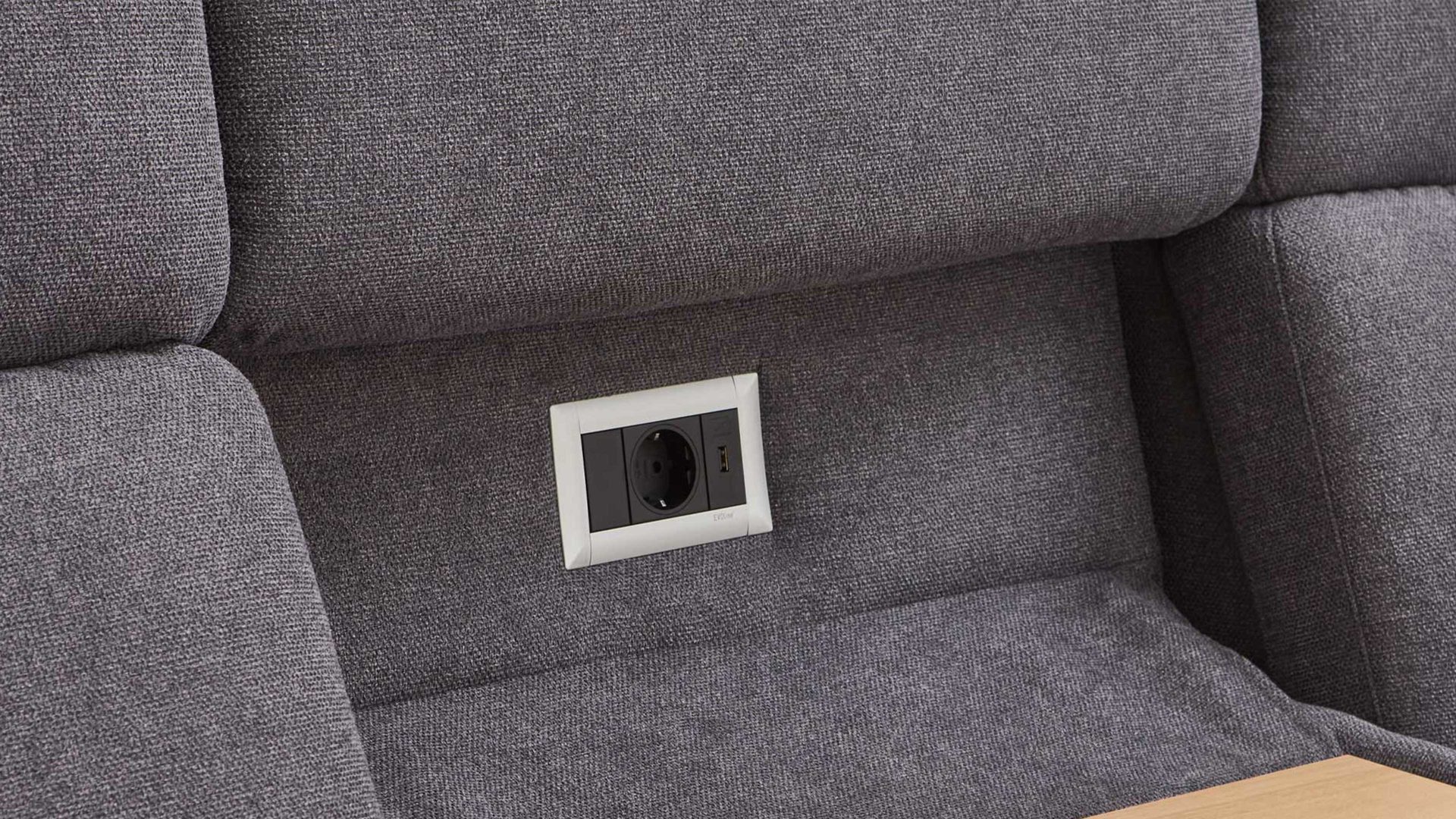 Funktion OrthoSedis aus Kunststoff in Schwarz Polsterprogramm OrthoSedis 4.0 - Steckdosensystem mit USB Funktions-Mehrpreis