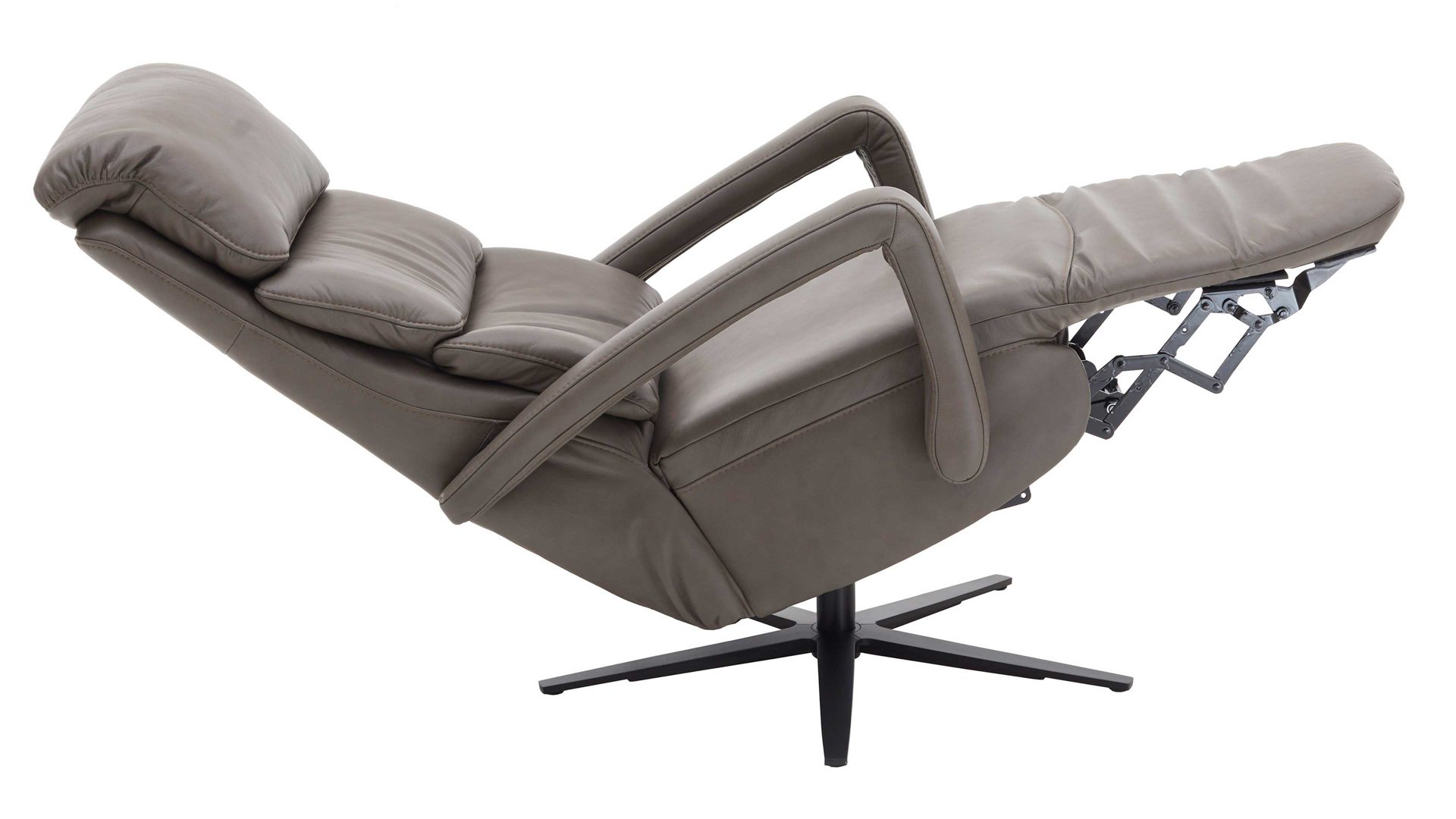 Relaxsessel comfortmaster besser sitzen, liegen, leben aus Leder in Grau Comfortmaster CM-HU1060 – Relaxsessel B steingraues LongLife-Leder Vivre & Sternfuß V1S