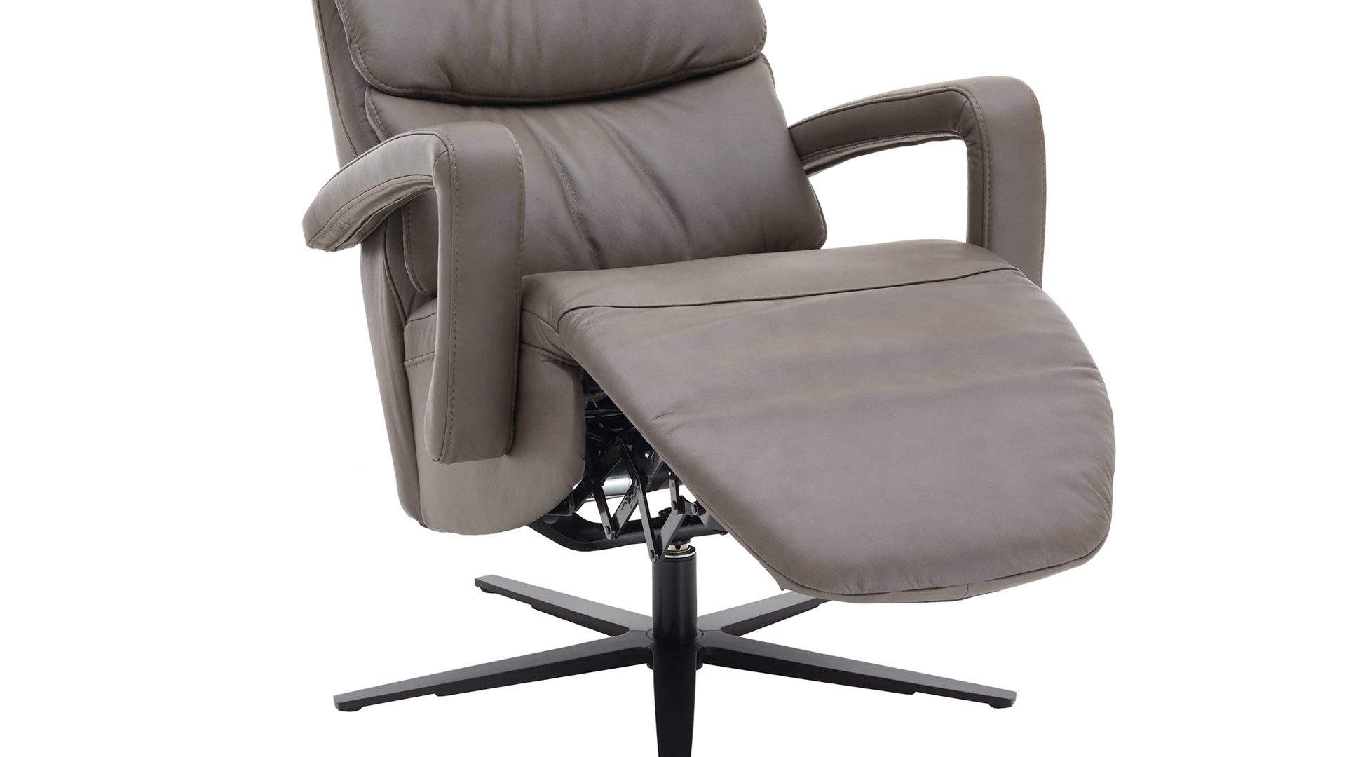 Relaxsessel comfortmaster besser sitzen, liegen, leben aus Leder in Grau Comfortmaster CM-HU1060 – Relaxsessel B steingraues LongLife-Leder Vivre & Sternfuß V1S