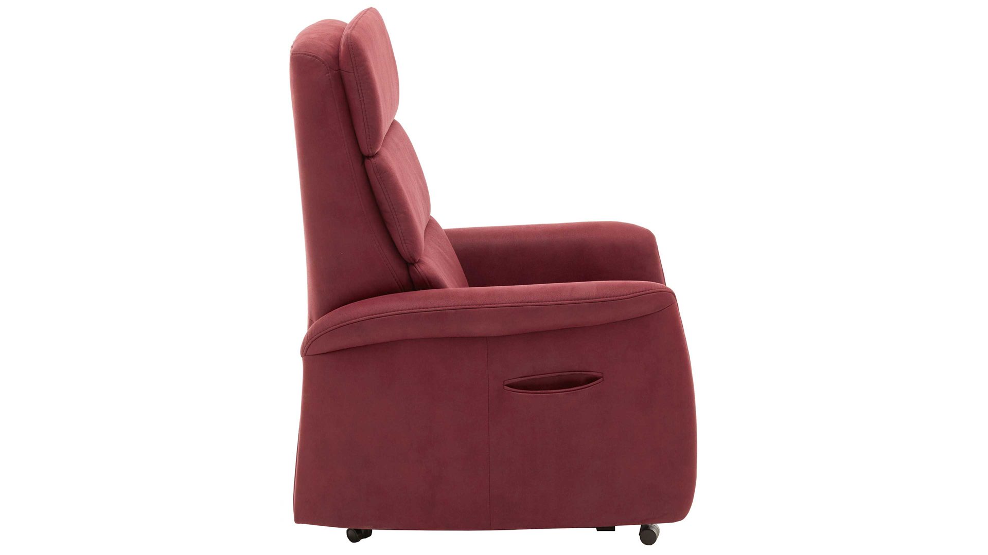 Relaxsessel OrthoSedis aus Kunstfaser in Rot OrthoSedis OS-HU1043 - Relaxsessel A8 mit Aufstehhilfe und Federkern weinrote Mikrofaser Deluxe - Ergonomie S