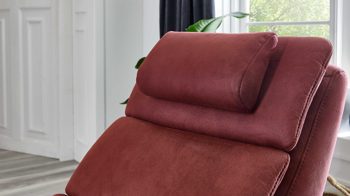 Nackenstützkissen OrthoSedis aus Kunstfaser in Rot OrthoSedis OS-HU1043 - Kontur-Nackenkissen weinrote Mikrofaser Deluxe