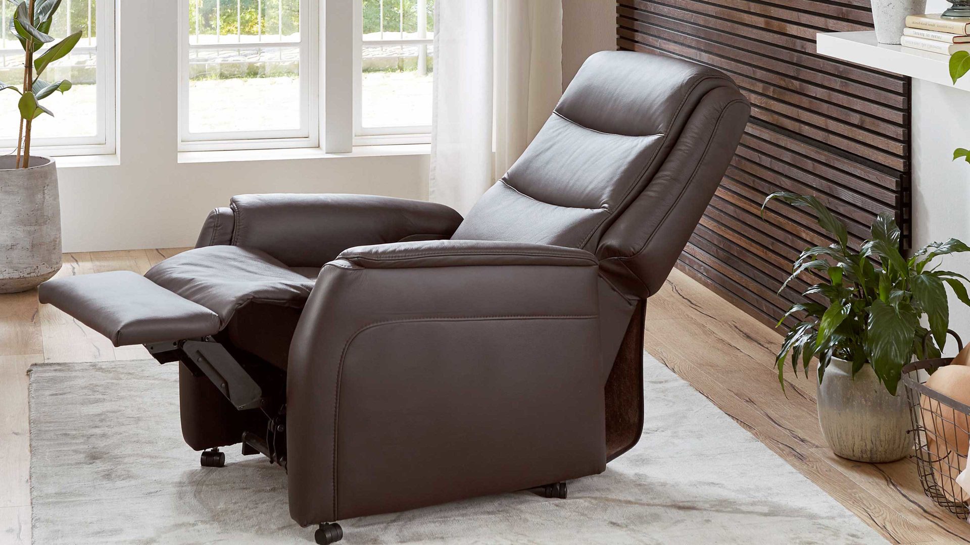 Fernsehsessel OrthoSedis aus Leder in Braun OrthoSedis OS-HU1111 - TV-Sessel 01 manuell - schokofarbenes Leder Torro